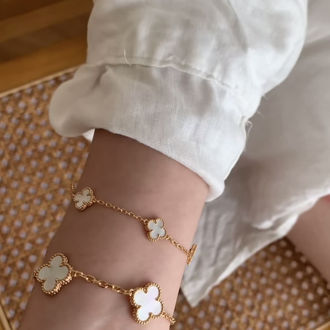Van Cleef & Arpels Alhambra Gold Bracelet with Mother-of-Pearl